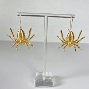 * 50% OFF! Golden spider earrings dangle drop arachnid spiders gold gypsy
